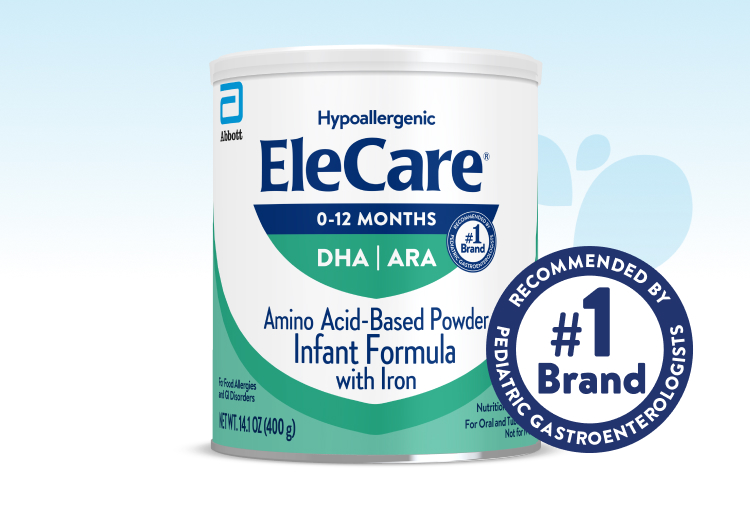 Can of EleCare Amino Acid-Based Infant Formula with Iron.