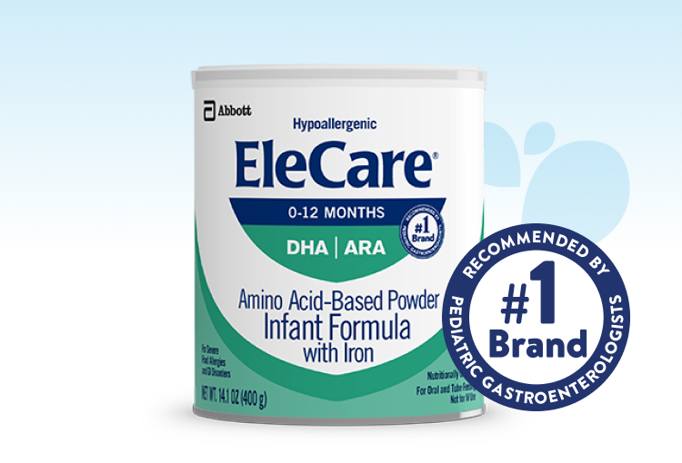 Can of EleCare Amino Acid-Based Infant Formula with Iron.